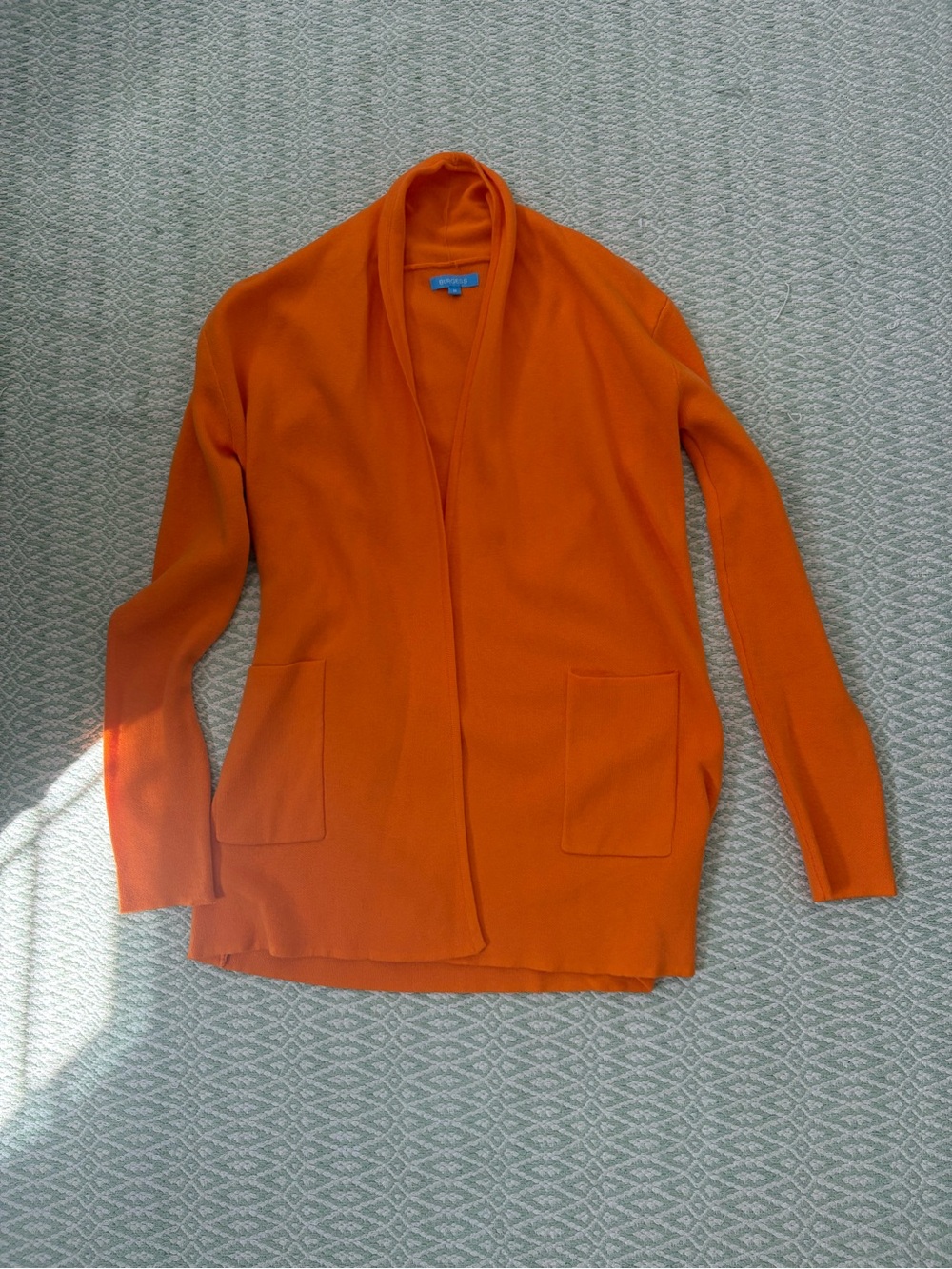 Burgess Vibrant Orange Open Cardigan with Patch Pockets